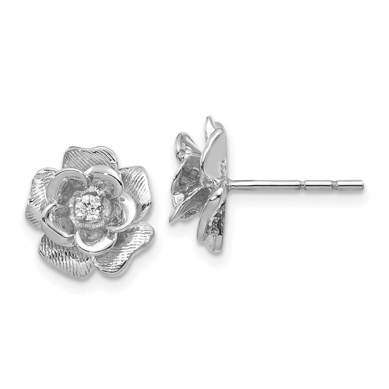 14k White Gold A Real Diamond Earrings