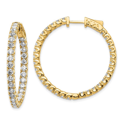 14K Yellow Gold True Origin 4 1/3 Carat Lab Grown Diamond Vs Def Patented Safety Clasp In And Out Hoop Earrings