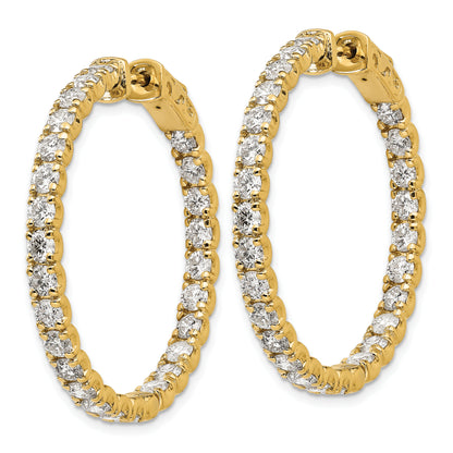 14K Yellow Gold True Origin 4 7/8 Carat Lab Grown Diamond Vs Def Patented Safety Clasp In And Out Hoop Earrings