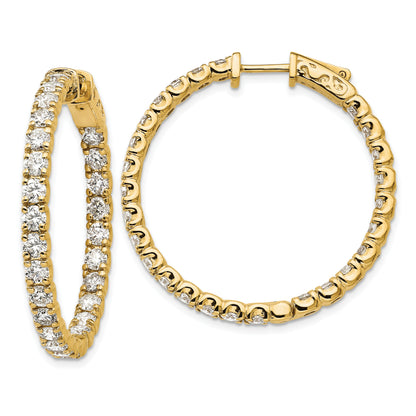 14K Yellow Gold True Origin 4 7/8 Carat Lab Grown Diamond Vs Def Patented Safety Clasp In And Out Hoop Earrings