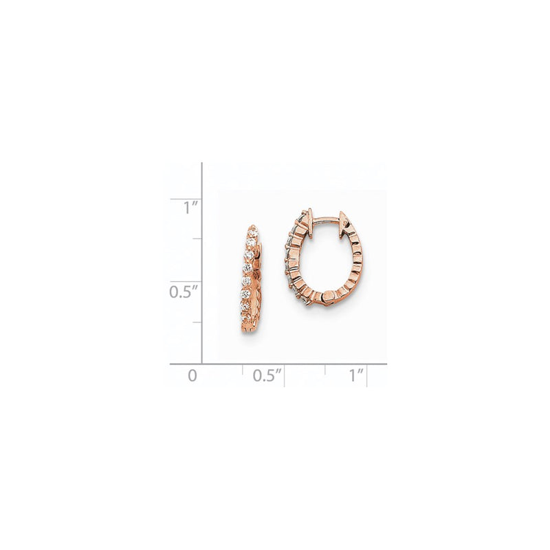 14k Rose Gold VS Real Diamond Hinged Hoop Earrings