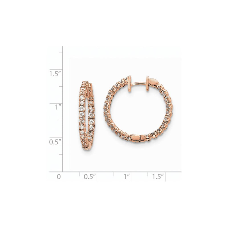 14k Rose Gold VS Real Diamond Hinged Hoop Earrings