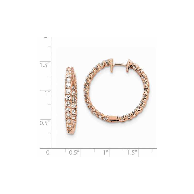14k Rose Gold VS Real Diamond Hinged Hoop Earrings