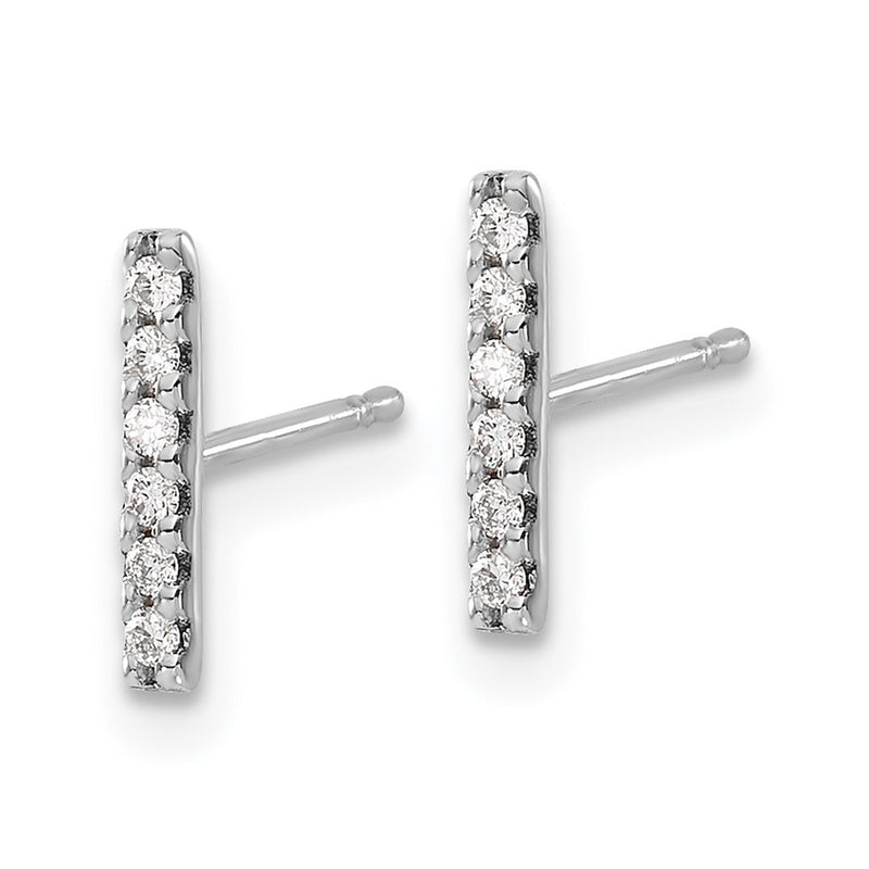 14k White Gold Bar Earrings Mtg (nonRhodium)