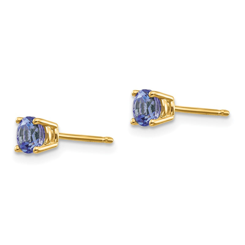 14K Yellow Gold Tanzanite Earrings