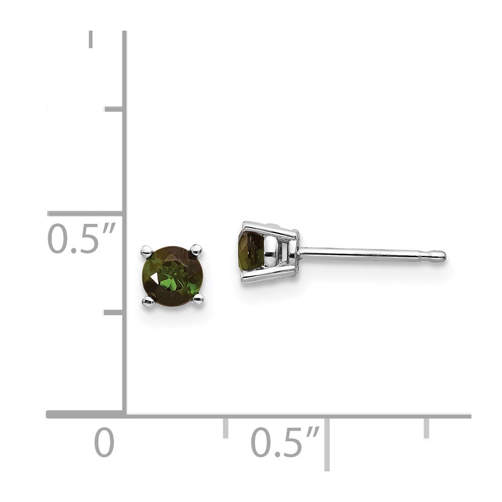 14K White Gold Green Tourmaline Earrings