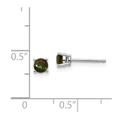 14K White Gold Green Tourmaline Earrings
