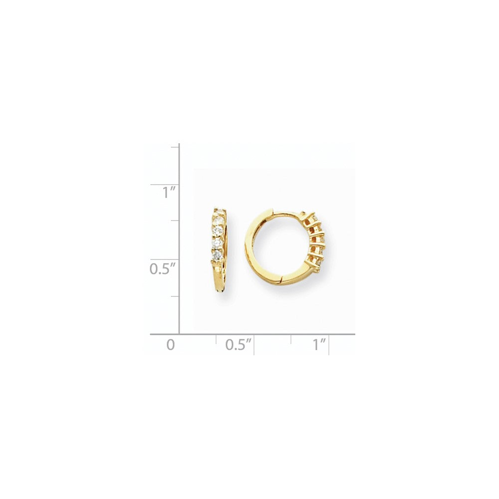 14k Yellow Gold VS Real Diamond hinged hoop Earringss