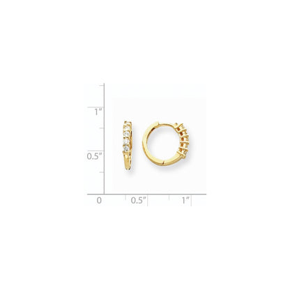 14k Yellow Gold VS Real Diamond hinged hoop Earringss