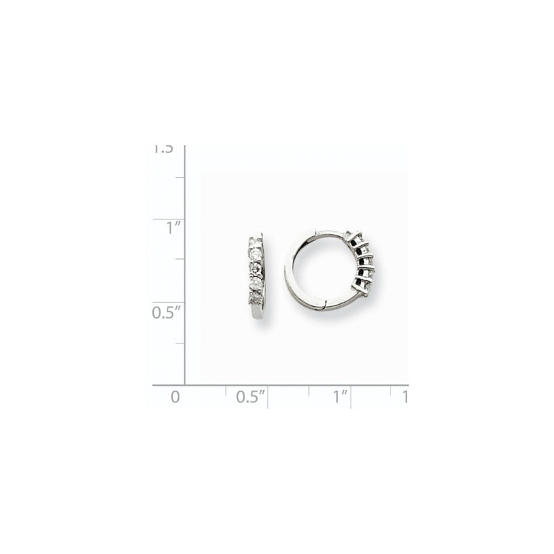 14k White Gold AAA Real Diamond hinged hoop Earringss