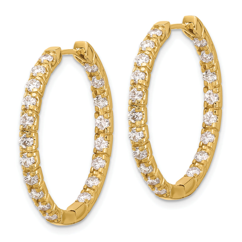 14k Yellow Gold Real Diamond Hinged Hoop Earrings