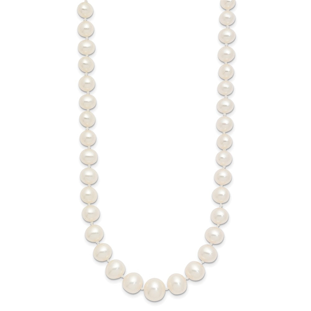 14K Yellow Gold 4 8mm White Freshwater Cultured Pearl Graduated 18 Inch Necklace
