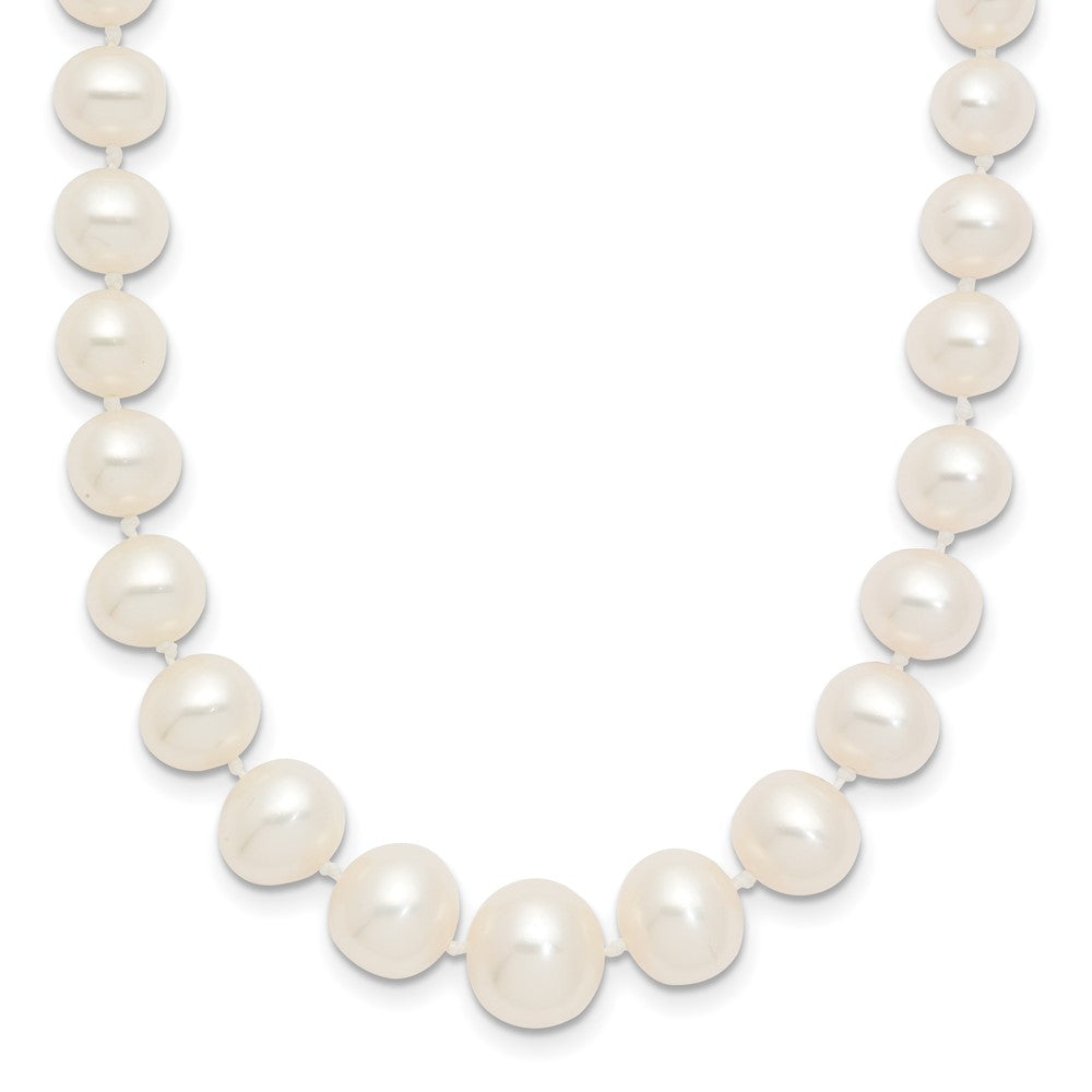 14K Yellow Gold 4 8mm White Freshwater Cultured Pearl Graduated 18 Inch Necklace