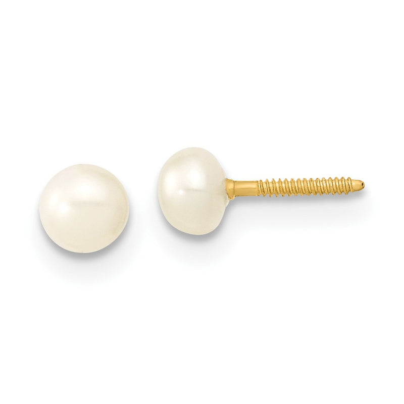 14K Yellow Gold White Freshwater Cultured Pearl 14 In. Necklace, 5 In. Bracelet & Earring Set