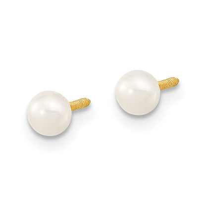 14K Yellow Gold White Freshwater Cultured Pearl 14 In. Necklace, 5 In. Bracelet & Earring Set