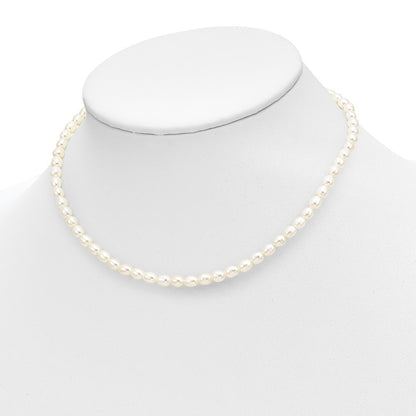 14K Yellow Gold White Freshwater Cultured Pearl 14 In. Necklace, 5 In. Bracelet & Earring Set