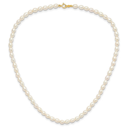 14K Yellow Gold White Freshwater Cultured Pearl 14 In. Necklace, 5 In. Bracelet & Earring Set