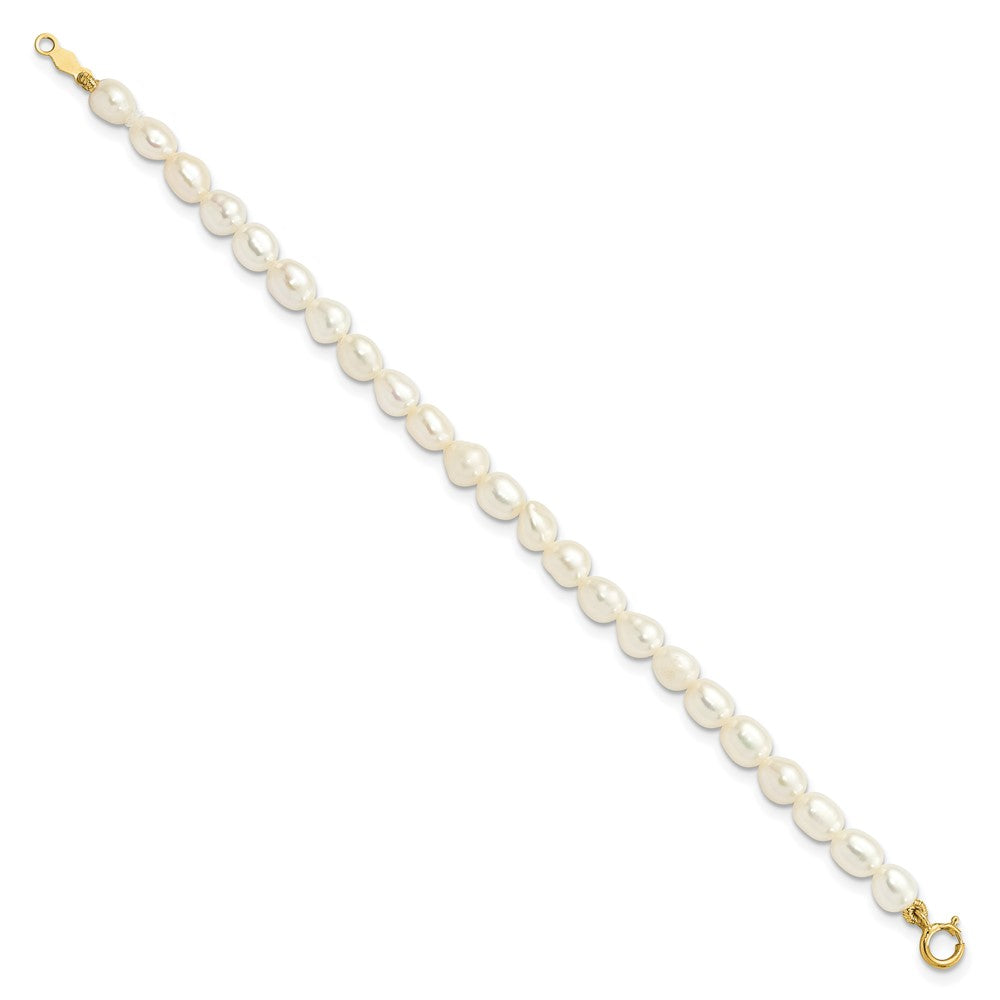 14K Yellow Gold White Freshwater Cultured Pearl 14 In. Necklace, 5 In. Bracelet & Earring Set