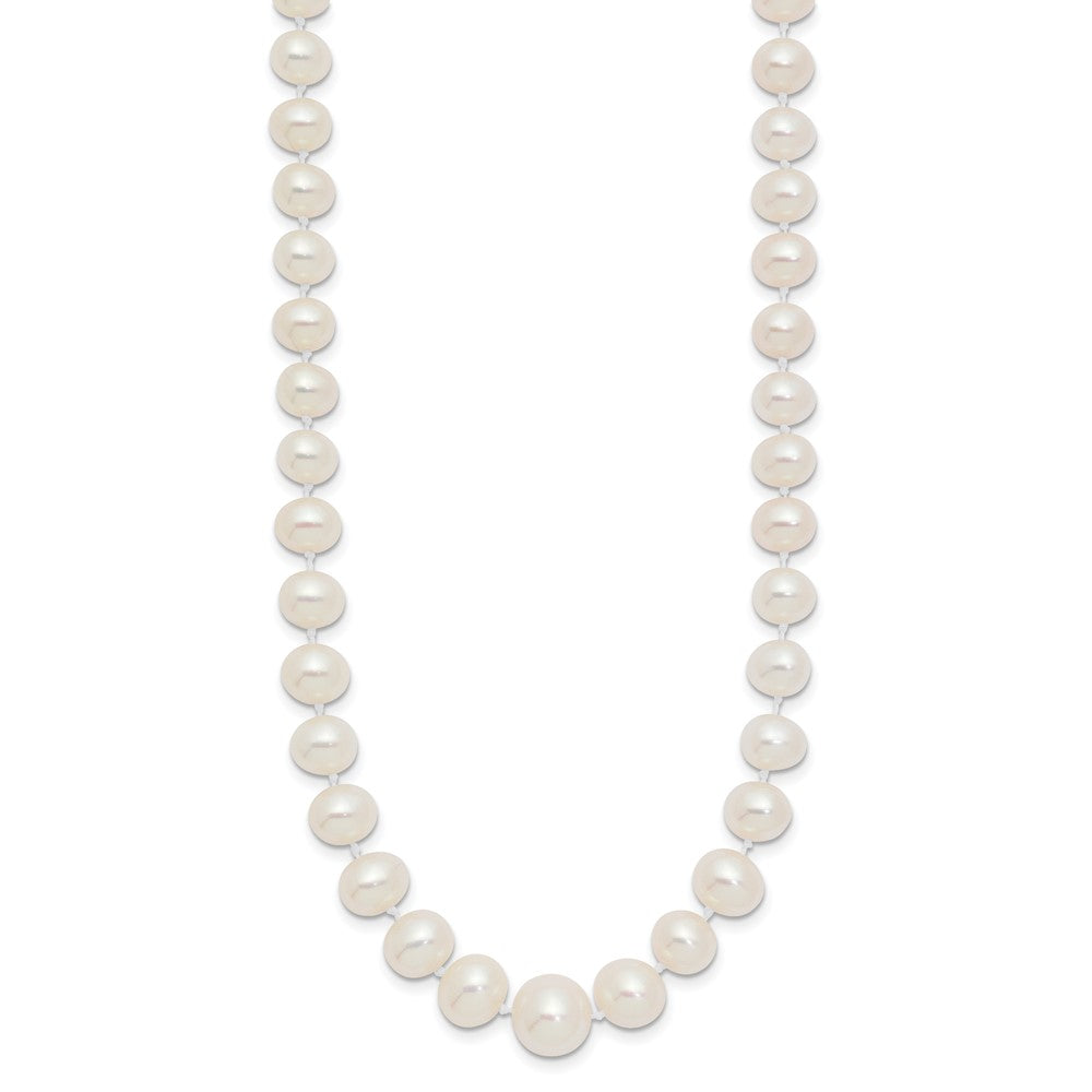 14K Yellow Gold 4-9mm White Freshwater Cultured Pearl Graduated Necklace