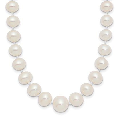 14K Yellow Gold 4-9mm White Freshwater Cultured Pearl Graduated Necklace