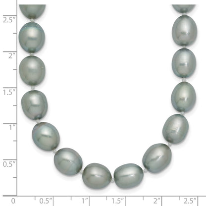 14K White Gold 8-9mm Grey Rice Freshwater Cultured Pearl Necklace