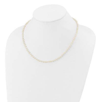 14K Yellow Gold 3 4mm White Semi Round Freshwater Cultured Pearl 16 Inch Necklace
