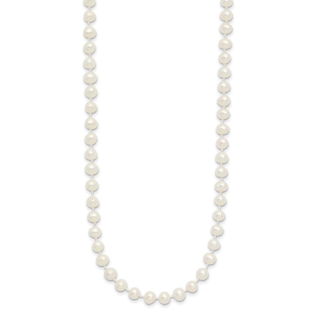 14K Yellow Gold 4 5mm White Semi Round Freshwater Cultured Pearl 14 Inch Necklace