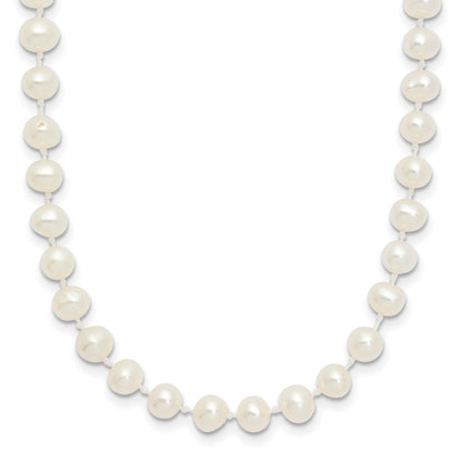 14K Yellow Gold 4 5mm White Semi Round Freshwater Cultured Pearl 12 Inch Necklace