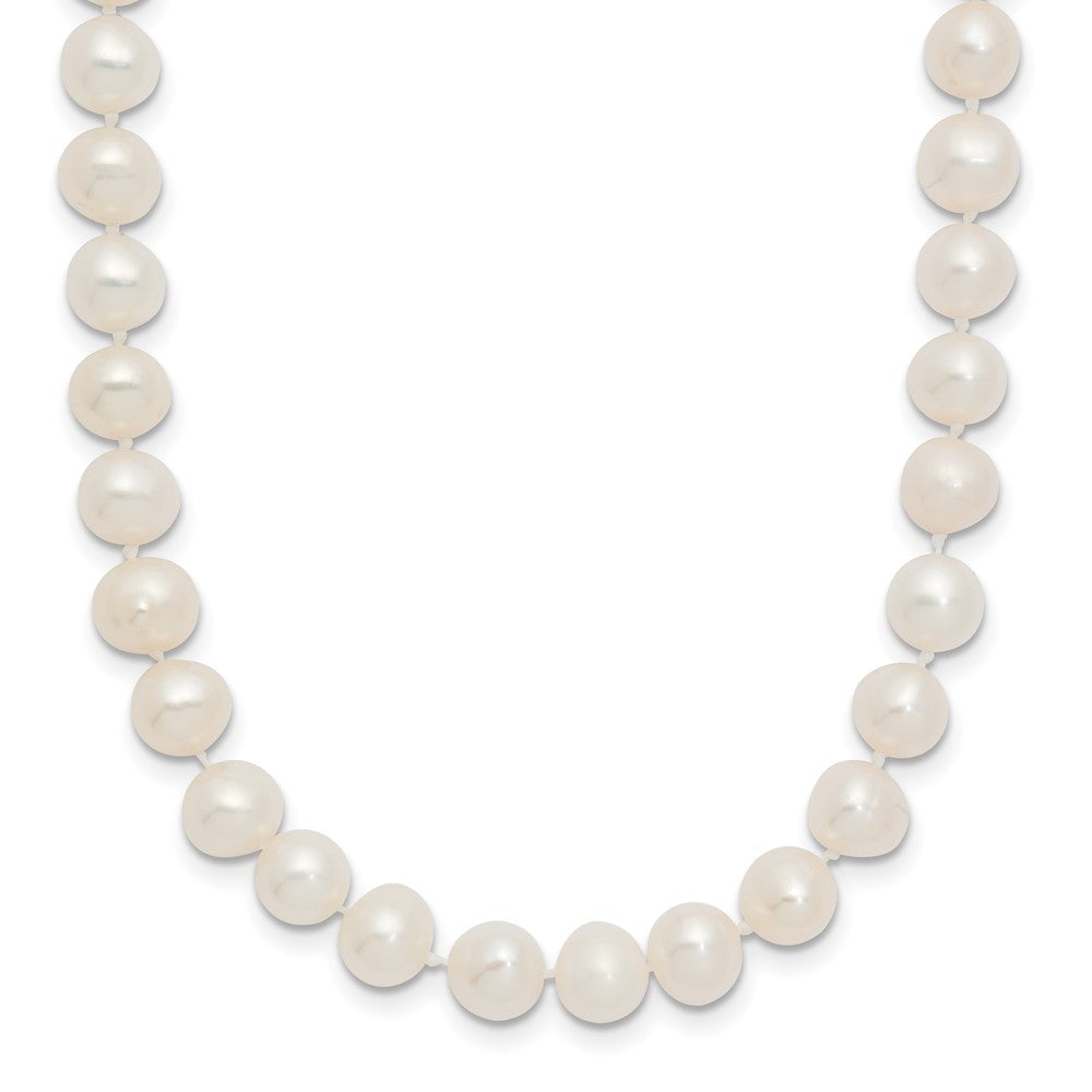 14K Yellow Gold 6 7mm White Semi Round Freshwater Cultured Pearl 14 Inch Necklace