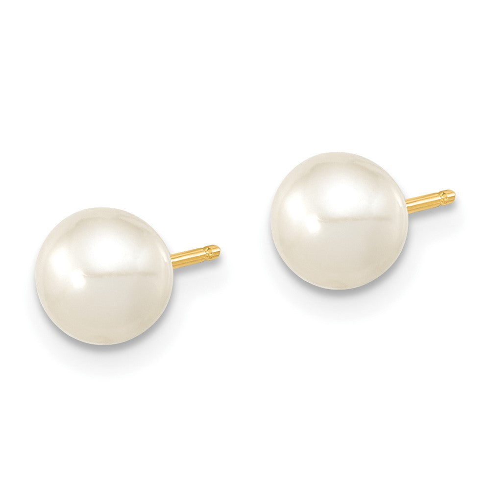 14K Yellow Gold 6-7mm Freshwater Cultured Pearl 7.25 w/1 Ext Brace 18 w/2 Ext Neck Earring Set