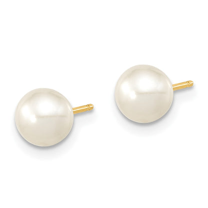 14K Yellow Gold 6-7mm Freshwater Cultured Pearl 7.25 w/1 Ext Brace 18 w/2 Ext Neck Earring Set