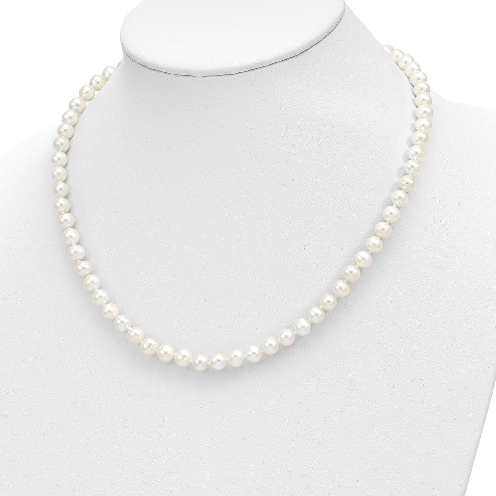 14K Yellow Gold 6-7mm Freshwater Cultured Pearl 7.25 w/1 Ext Brace 18 w/2 Ext Neck Earring Set