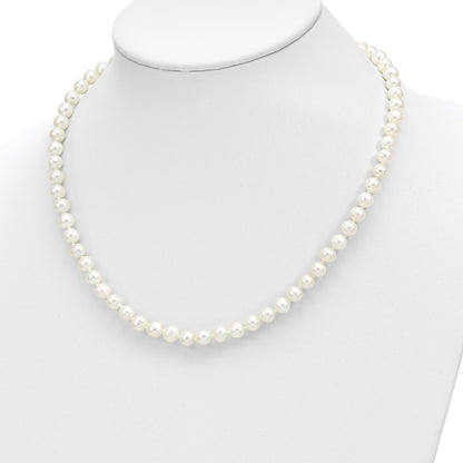 14K Yellow Gold 6-7mm Freshwater Cultured Pearl 7.25 w/1 Ext Brace 18 w/2 Ext Neck Earring Set