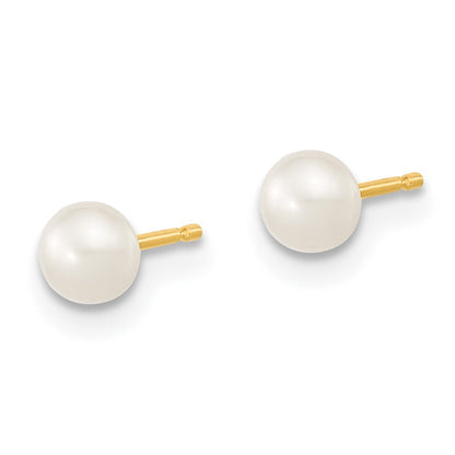 14K Yellow Gold 4-5mm Freshwater Cultured Pearl 5 w/1 Ext Bracelet 14 w/1 Ext Neck Earring Set
