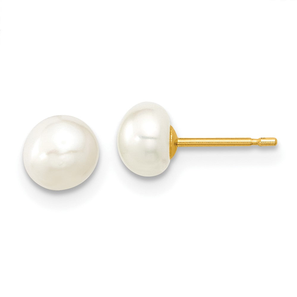 14K Yellow Gold 5-6mm Freshwater Cultured Pearl 5in Bracelet, 14in Necklace & Earring Set