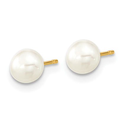 14K Yellow Gold 5-6mm Freshwater Cultured Pearl 5in Bracelet, 14in Necklace & Earring Set
