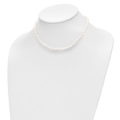 14K Yellow Gold 5-6mm Freshwater Cultured Pearl 5in Bracelet, 14in Necklace & Earring Set