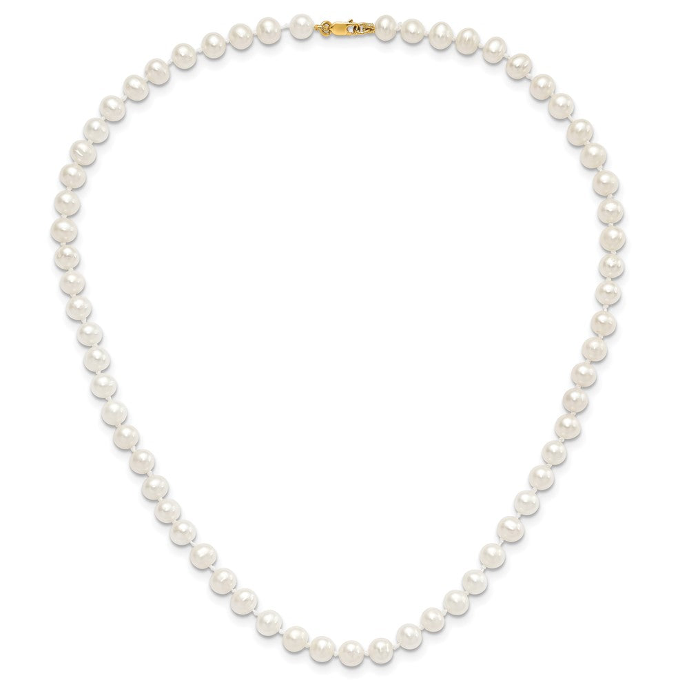 14K Yellow Gold 5-6mm Freshwater Cultured Pearl 5in Bracelet, 14in Necklace & Earring Set