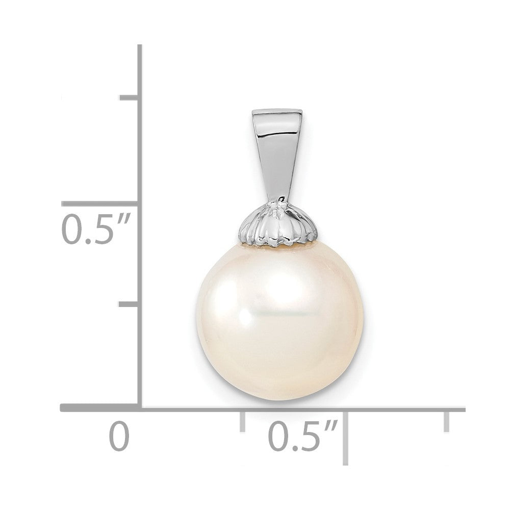 14k White Gold 14k White Gold 10-11mm White Round South Sea Saltwater Cultured Pearl Pendant