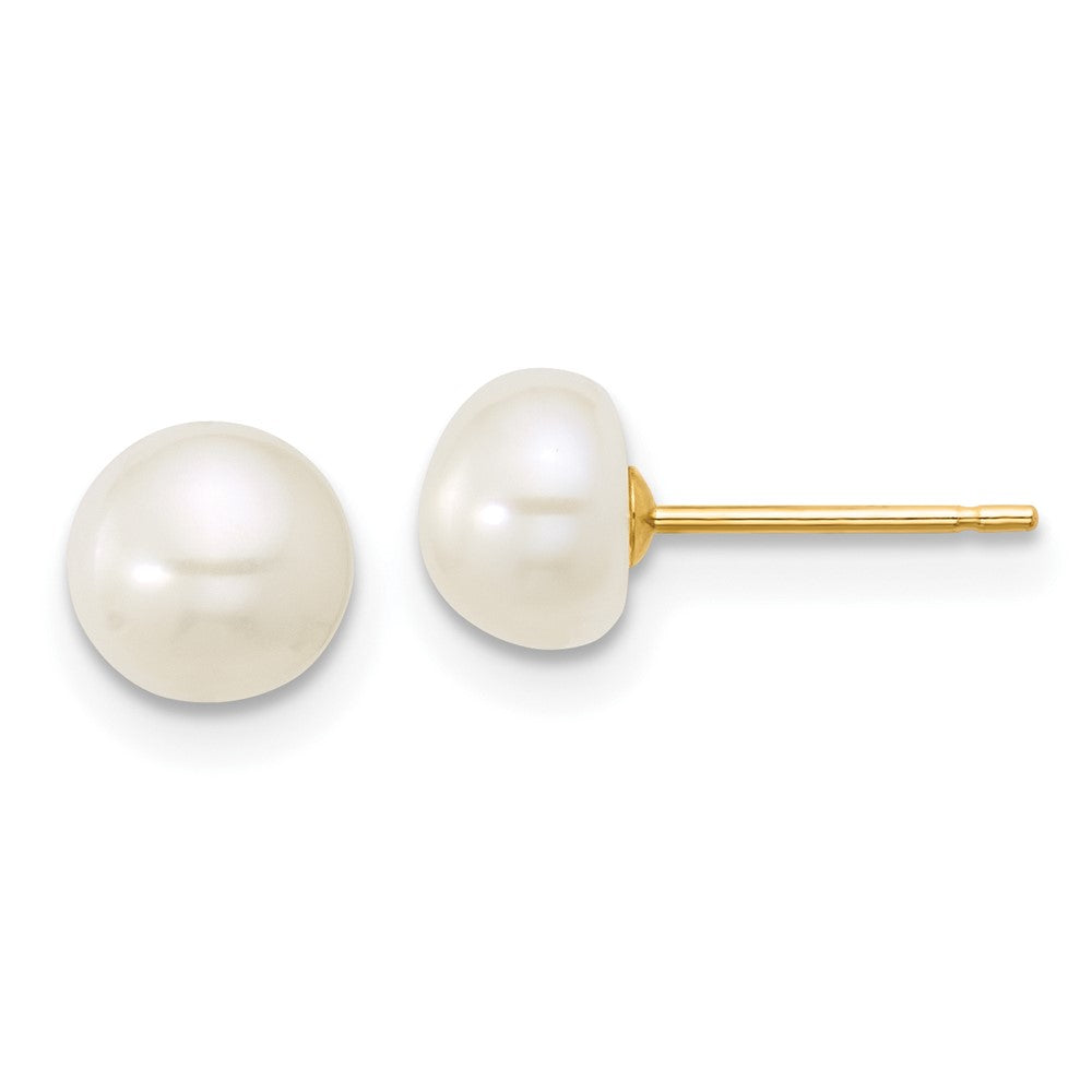 14K Yellow Gold 6-7mm White Freshwater Cultured Pearl 18in. Necklace 7.25 Bracelet Earring Set