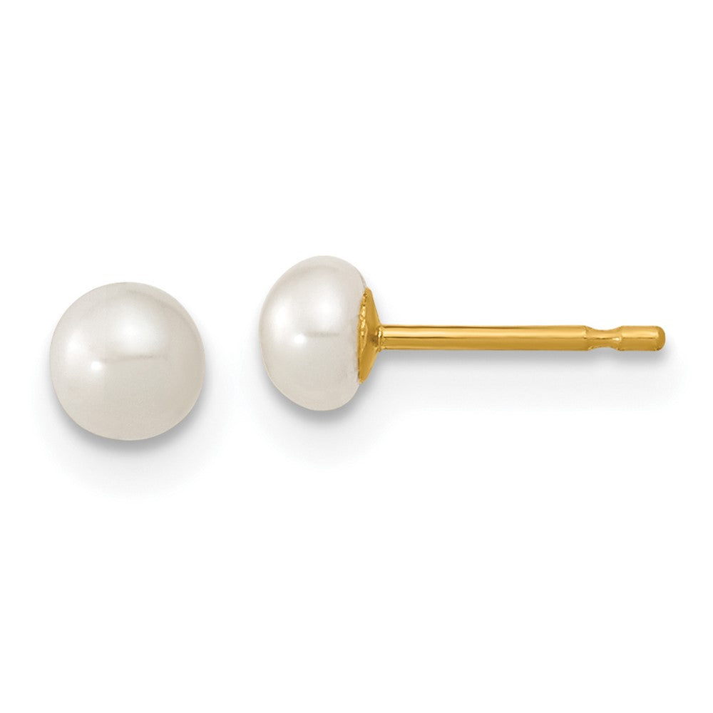 14K Yellow Gold 3-4mm Freshwater Cultured Pearl 14in Necklace, 5in. Bracelet & Earring Set