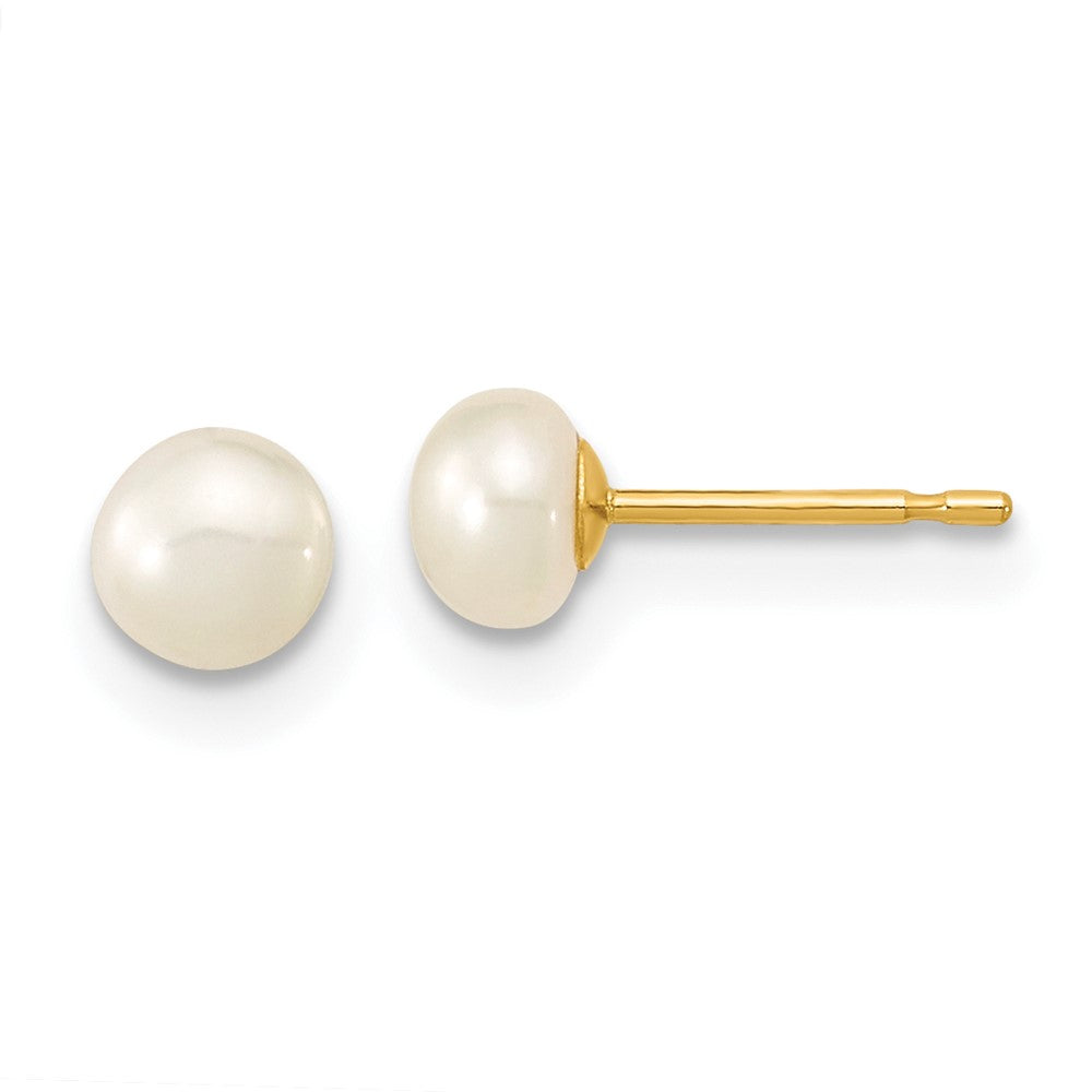 14K Yellow Gold 4-5mm Freshwater Cultured Pearl, 14in Necklace, 5" Bracelet & Earring Set