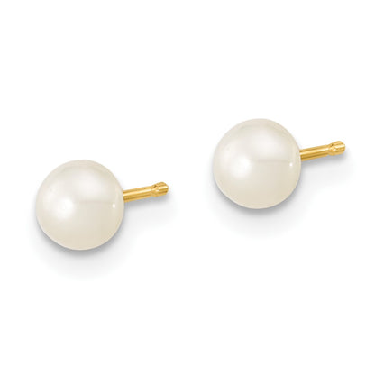 14K Yellow Gold 4-5mm Freshwater Cultured Pearl, 14in Necklace, 5" Bracelet & Earring Set
