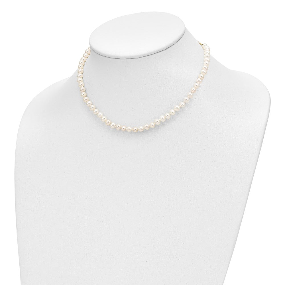 14K Yellow Gold 4-5mm Freshwater Cultured Pearl, 14in Necklace, 5" Bracelet & Earring Set