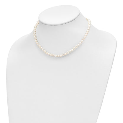 14K Yellow Gold 4-5mm Freshwater Cultured Pearl, 14in Necklace, 5" Bracelet & Earring Set