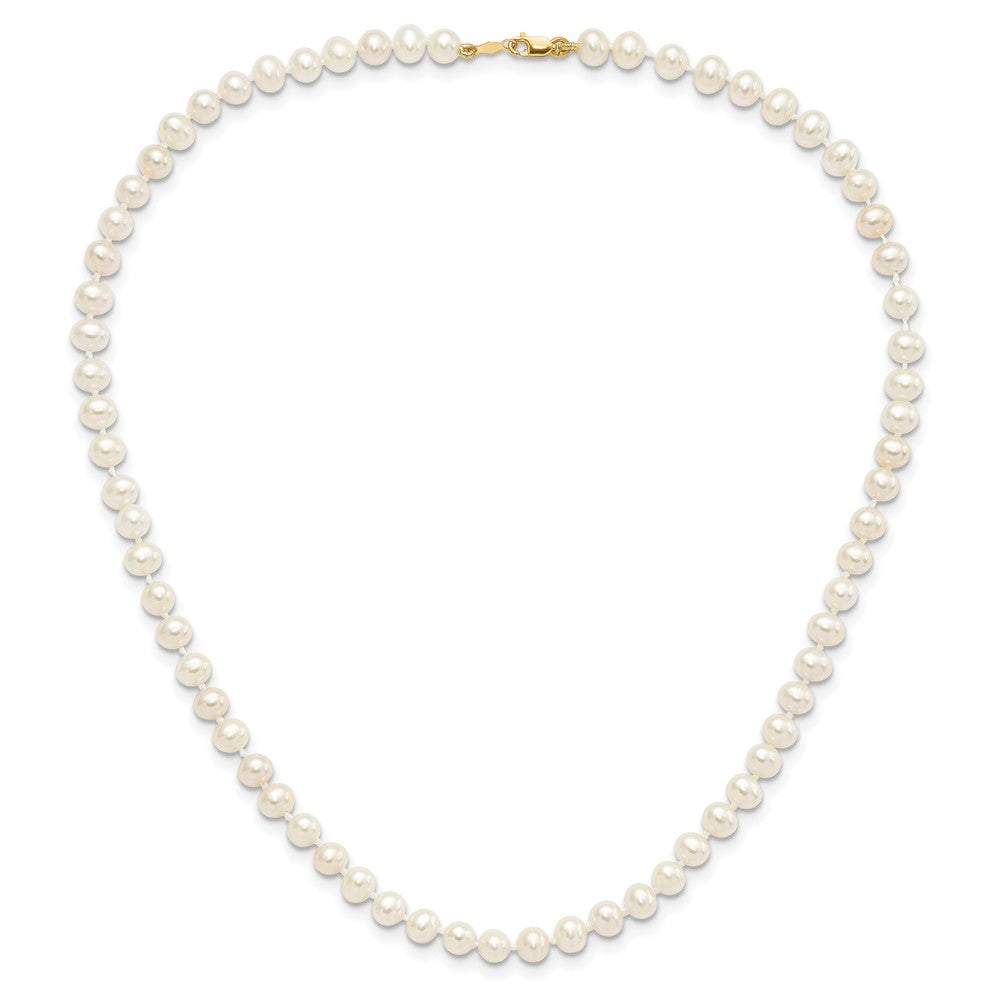 14K Yellow Gold 4-5mm Freshwater Cultured Pearl, 14in Necklace, 5" Bracelet & Earring Set