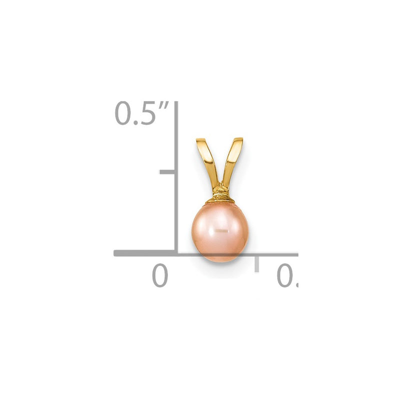 14k Yellow Gold 14k Gold 4-5mm Pink Round Freshwater Cultured Pearl Pendant