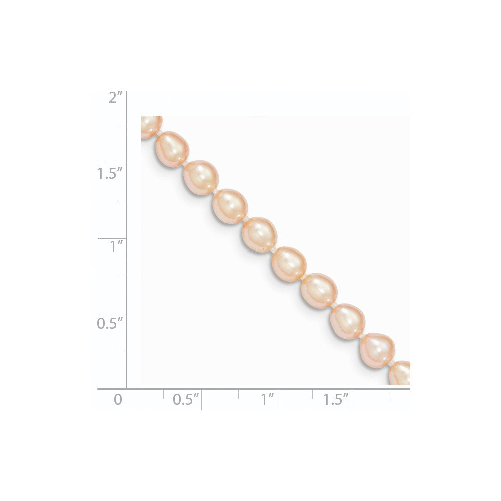 14K Yellow Gold 5 6mm Pink Fw Cultured Rice Pearl Bracelet