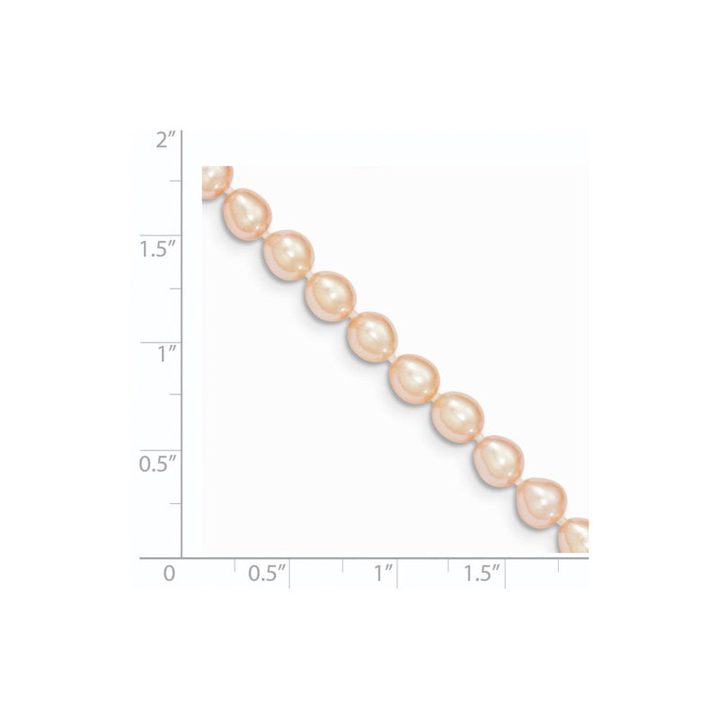 14K Yellow Gold 5 6mm Pink Fw Cultured Rice Pearl Bracelet