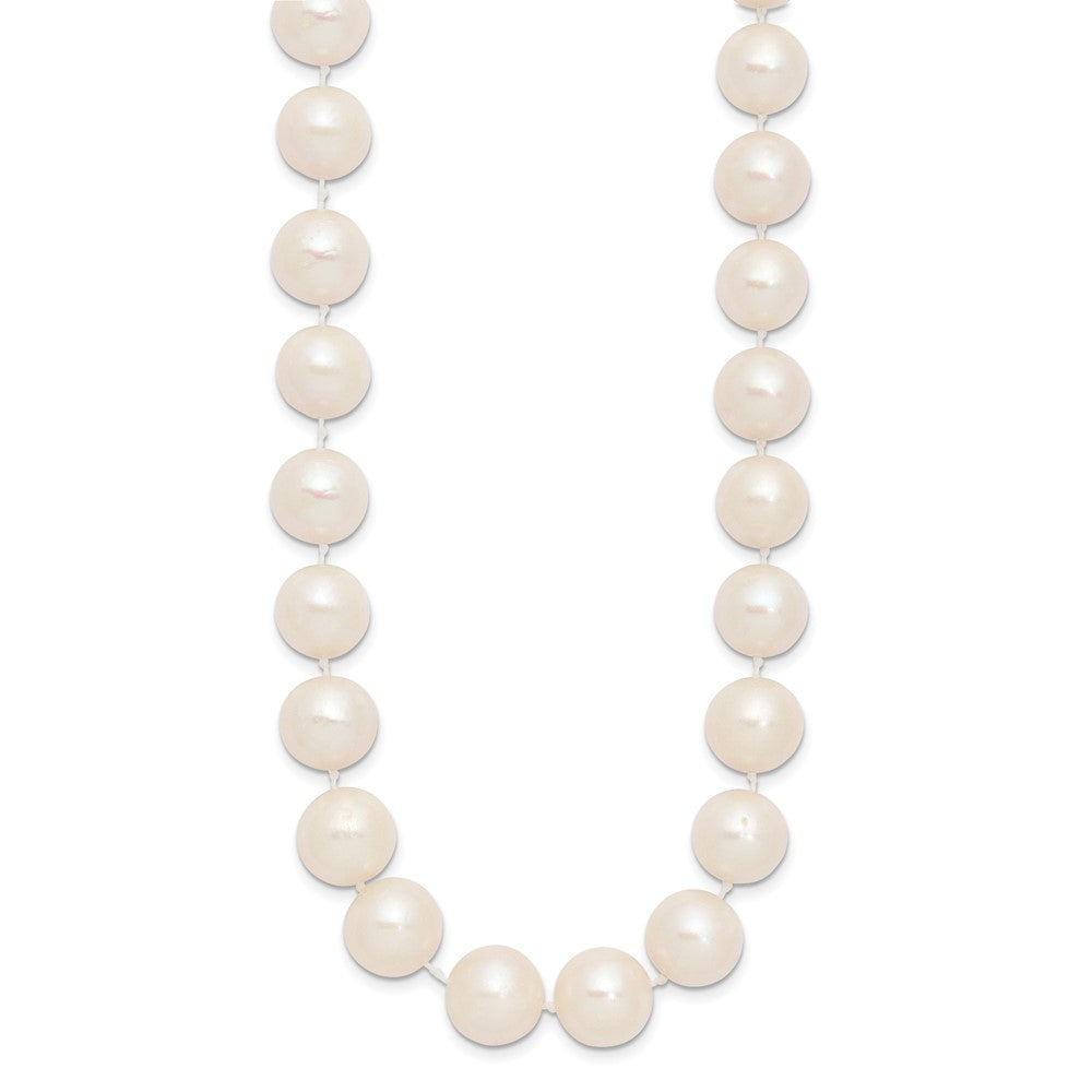 14K Yellow Gold 11 12mm White Near Round Freshwater Cultured Pearl 18 Inch Necklace